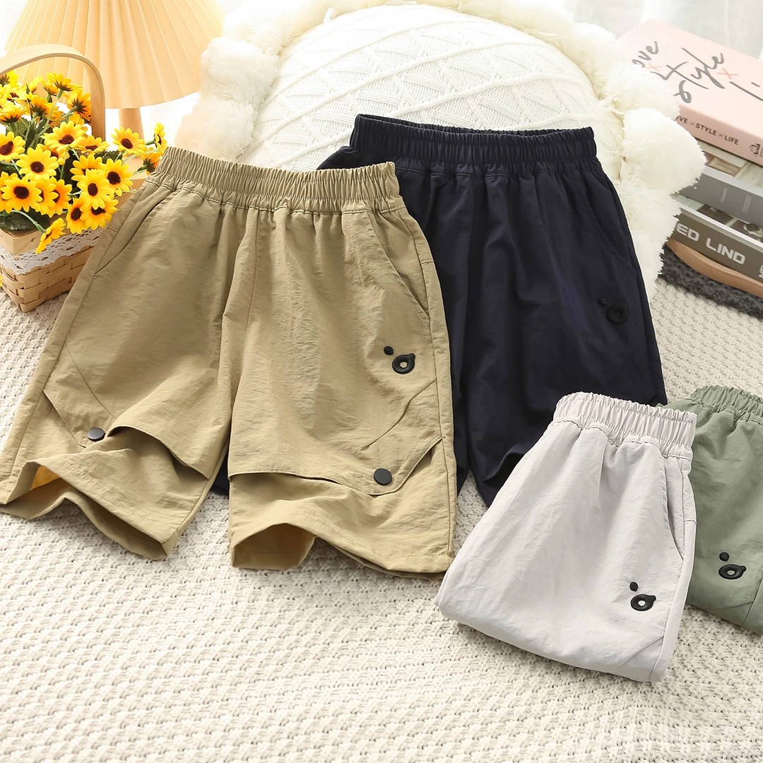 男童薄款短裤2025夏季新款中大童冰丝速干裤儿童运动中裤6001-1