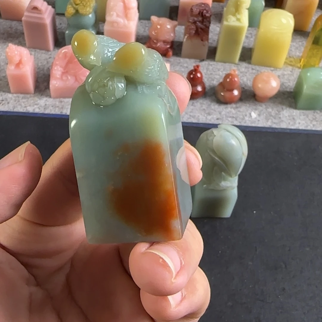 天***亲印石青田石包四字 编号编号9383