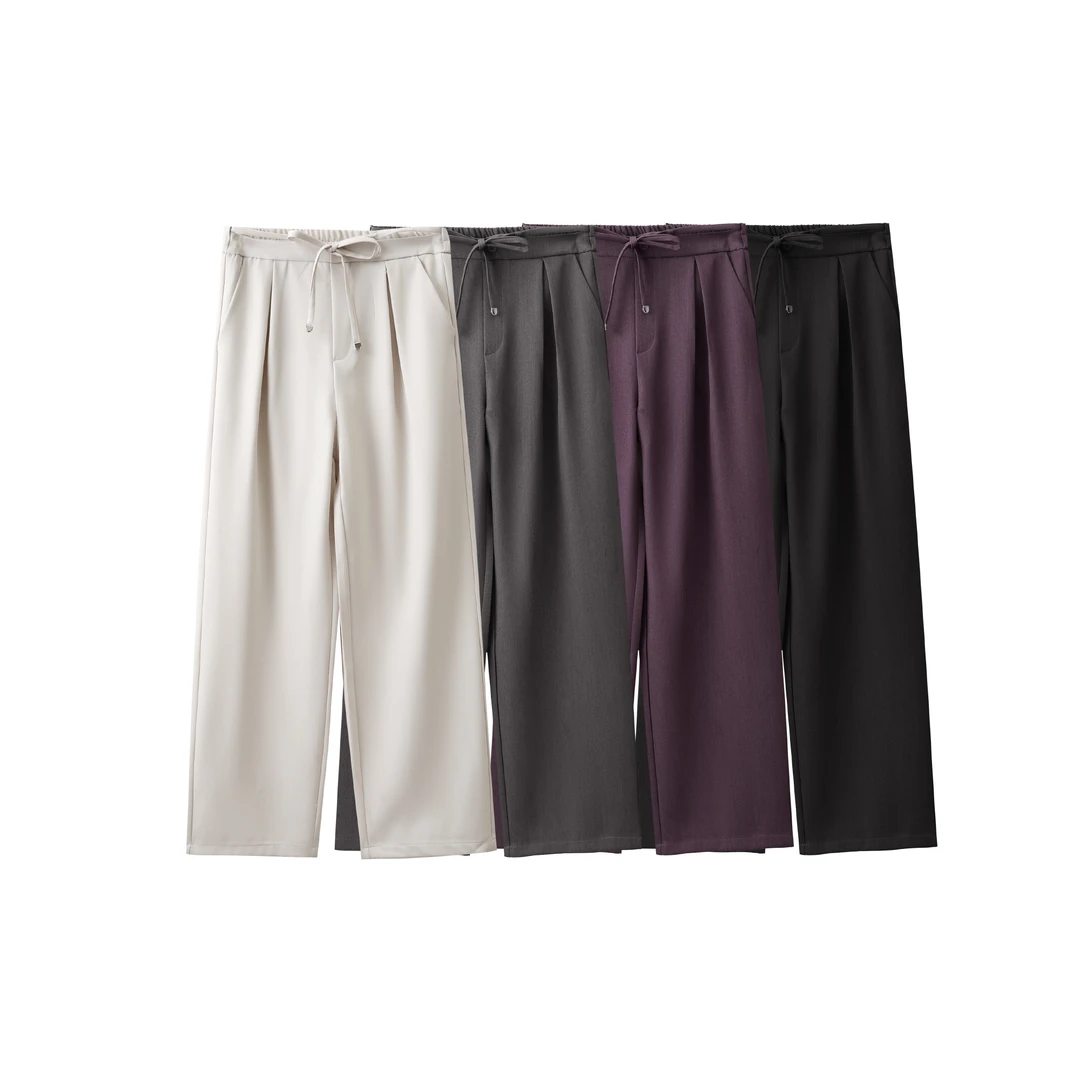 B 门店42&9！穿出好身材！立体裁剪~高腰垂感直筒休闲裤女 C20604