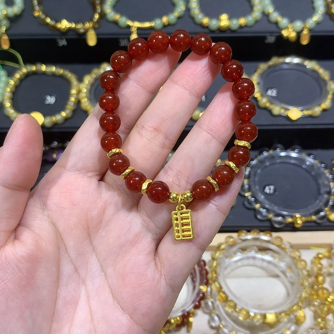 玛瑙/玉髓未镶嵌手链算盘