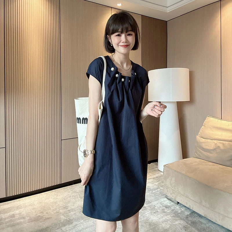 法式高级感串珠圆领坎肩宽松显瘦百搭连衣裙气质时尚上衣