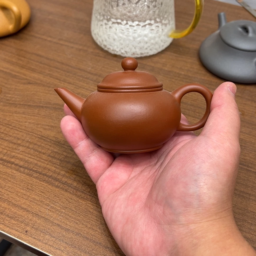 紫砂茶壶微瑕100cc朱泥水平