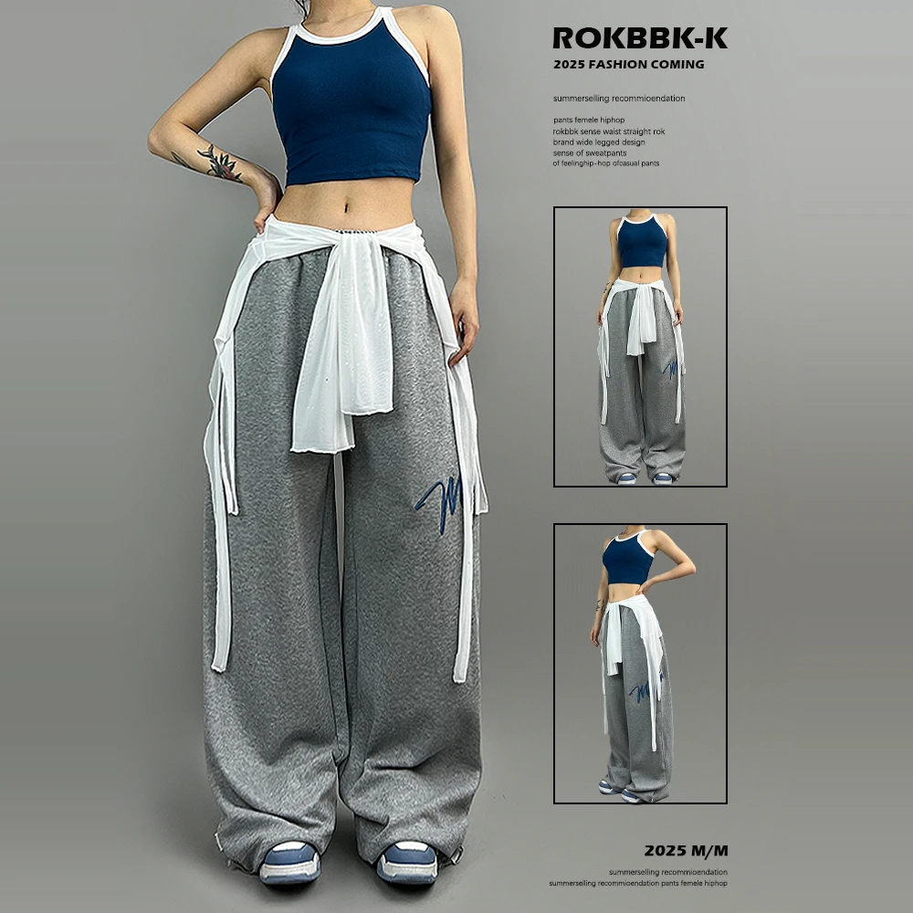 ROKBBK－K/布韩爵士jazz跳舞潮牌嘻哈hiphop运动女休闲裤宽松辣妹