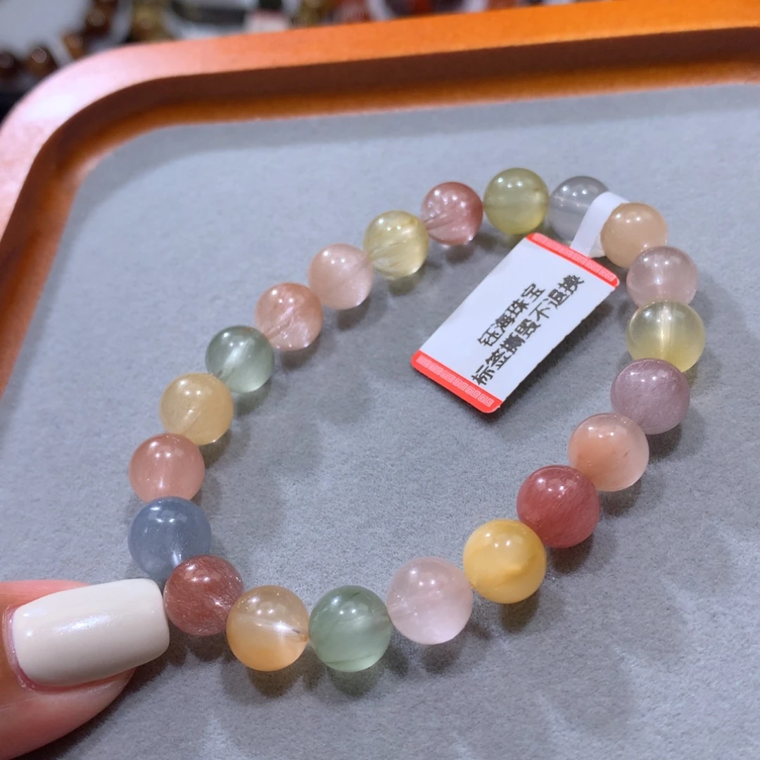 手链未镶嵌水晶彩兔毛手链8.8
