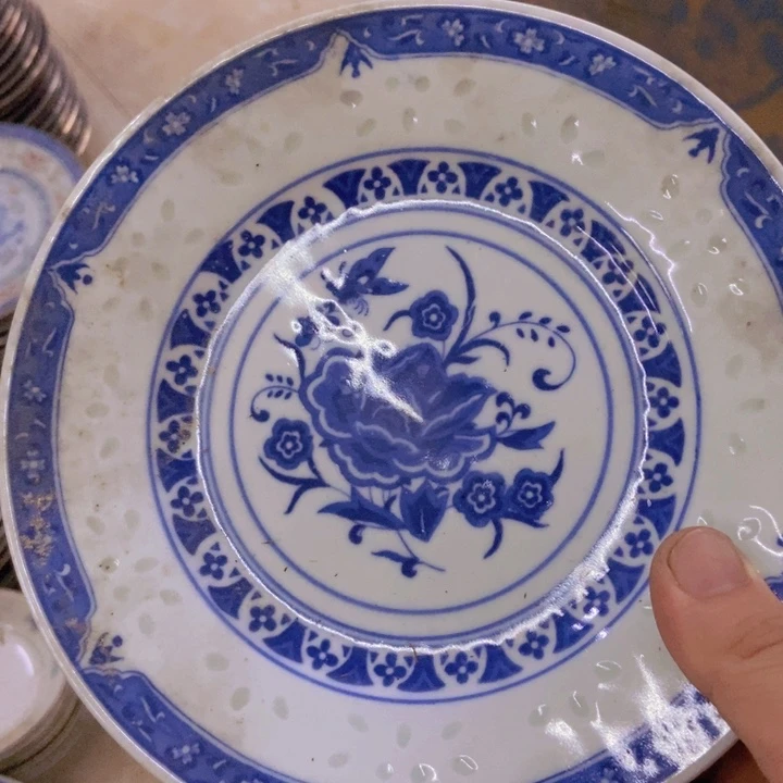 摆件17.5厘米玲珑叠莲花盘子