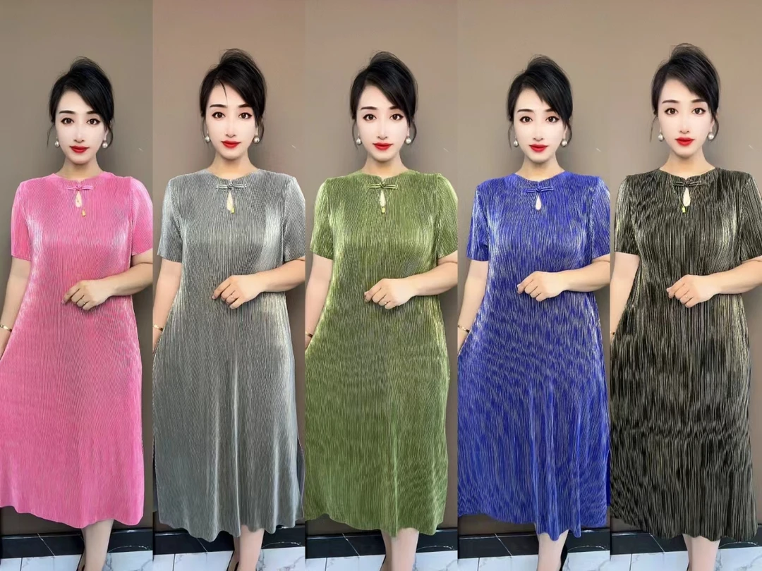 新款气质旗袍一滴水改良旗袍裙短袖