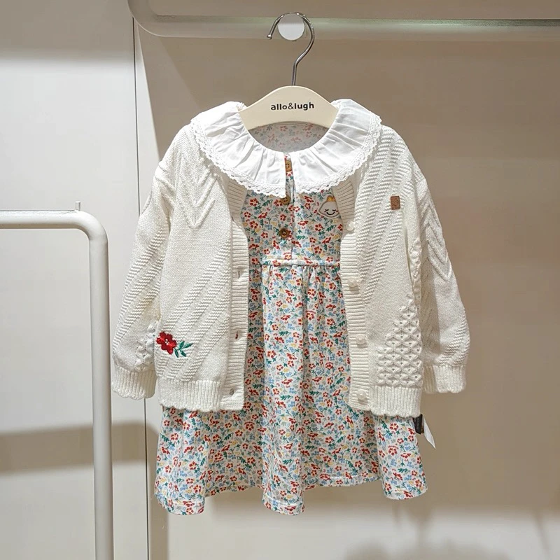 碎花纯色夏季B类女公主裙连衣裙汉服时尚女童刺绣童装