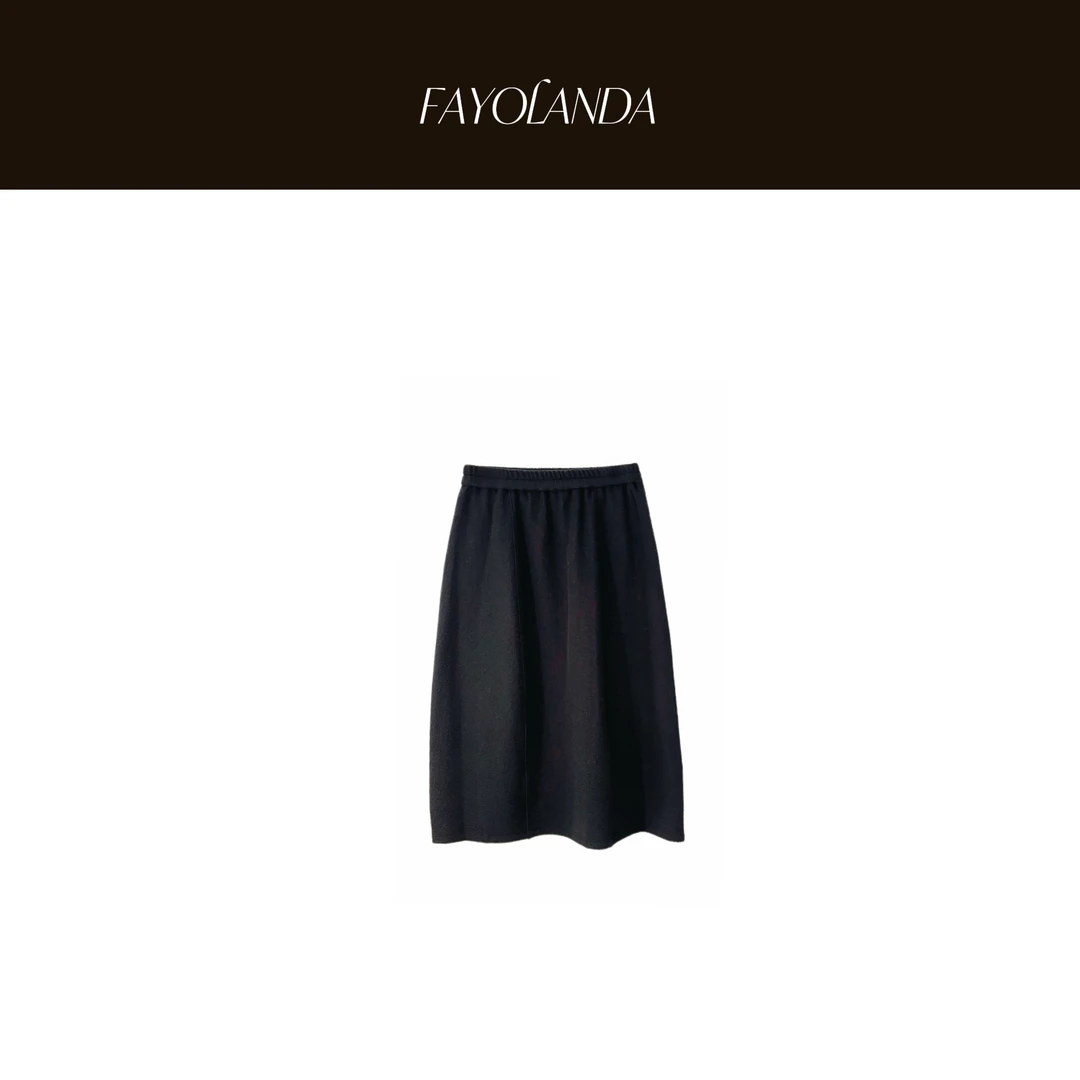FAY  | 后松紧弧形强缩羊毛半裙（7H7474）