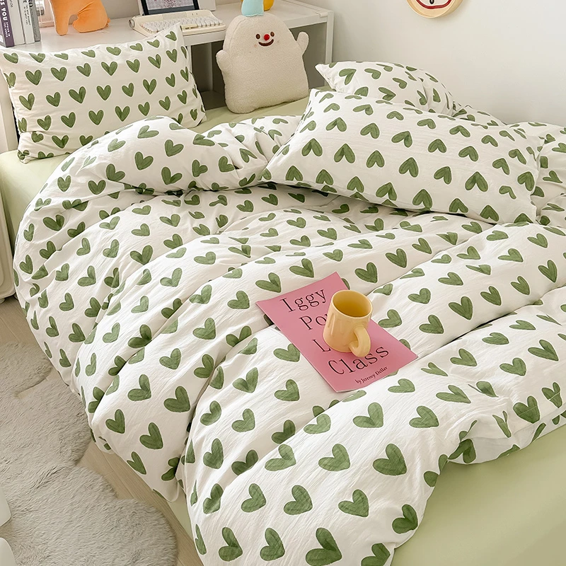 A类水洗棉印花小清新被套200x230cm心果708