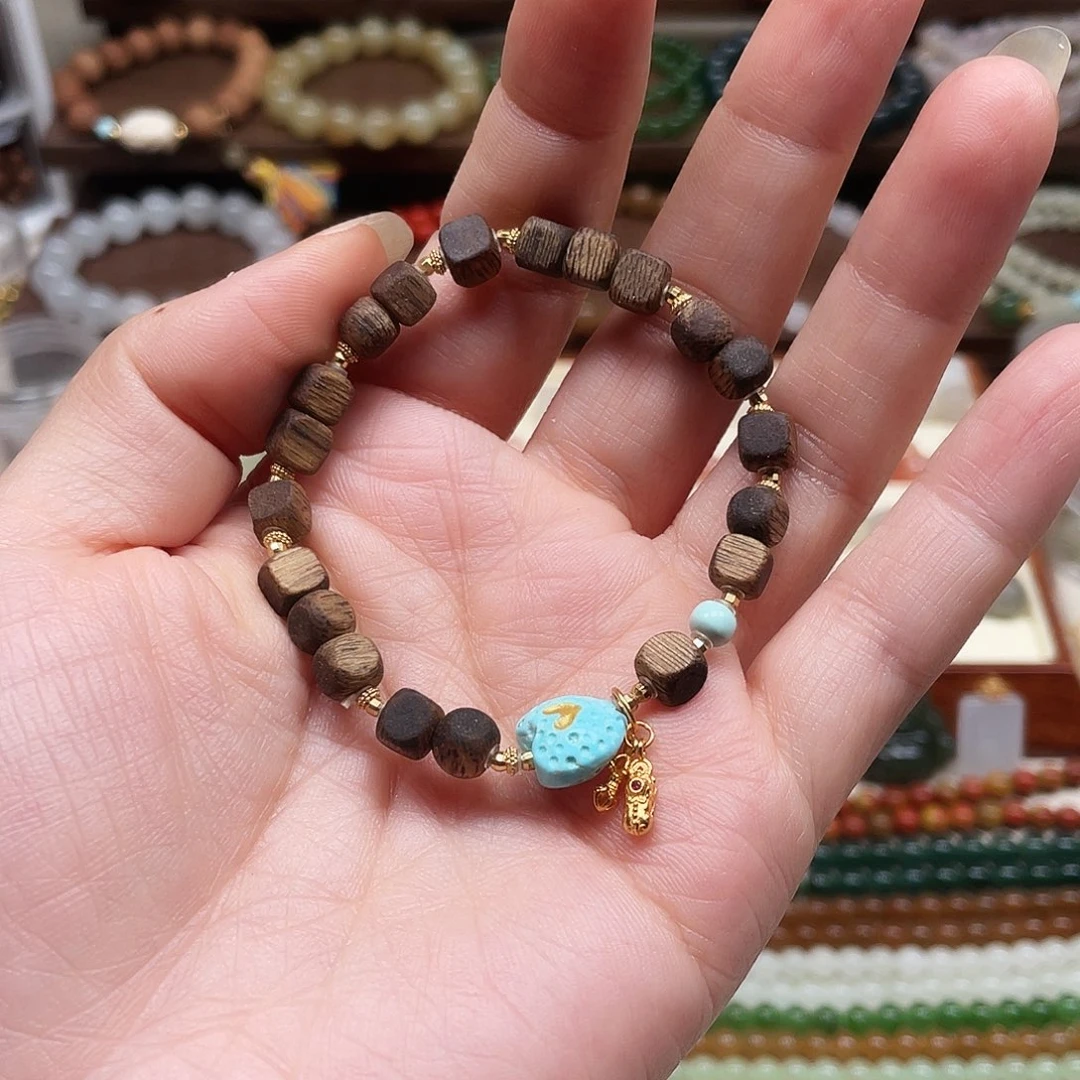 菩提无事牌檀香木卡1.0单圈手串