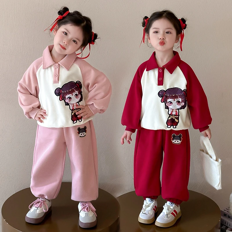 哪吒儿童服装女童女宝套装超好看春款新款女孩全套衣服休闲两件套