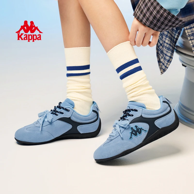 Kappa/卡帕Kappa卡帕复古德训鞋女浅蓝撞色日系百搭运动鞋53CJ