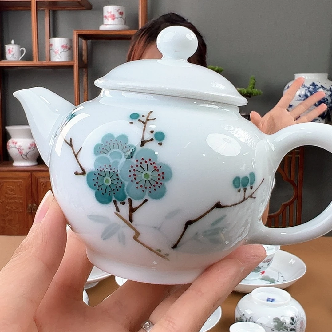 翠竹绿梅宫灯壶，微瑕