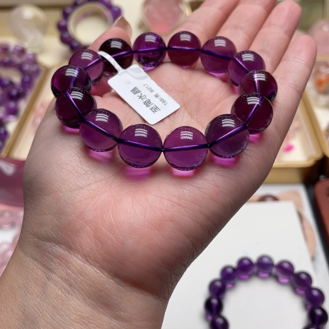 未镶嵌手链紫晶美****主紫水晶14mm