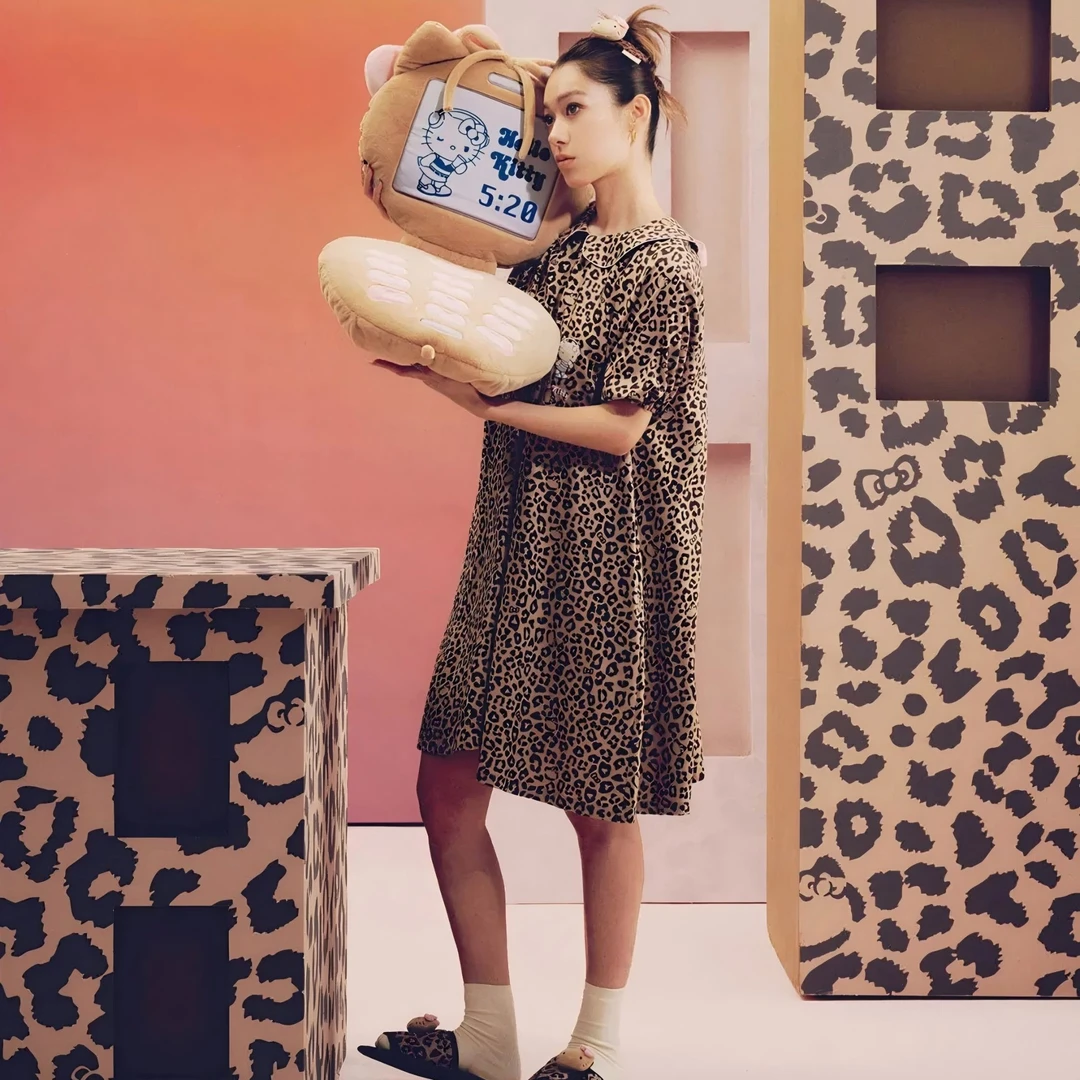 tbh野兽派家居Hello Kitty天丝棉短款家居裙外穿女士睡裙家居服dr