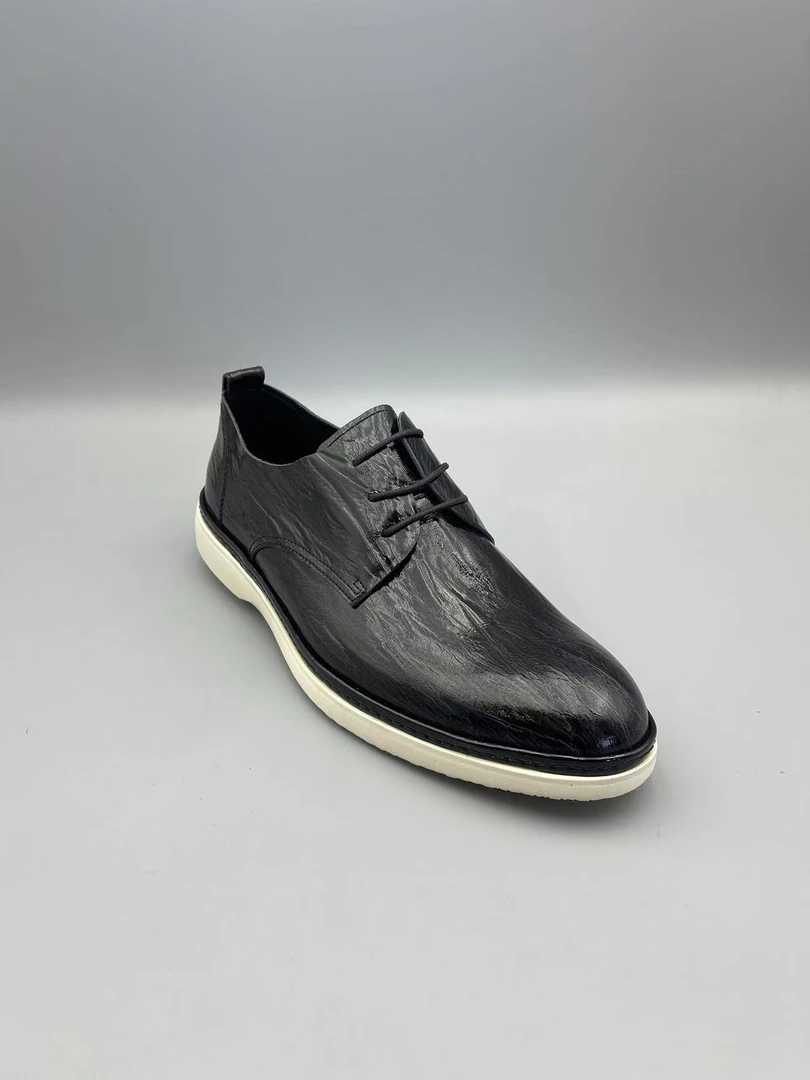 新款轻质厚底系带男士真皮鞋休闲鞋C537