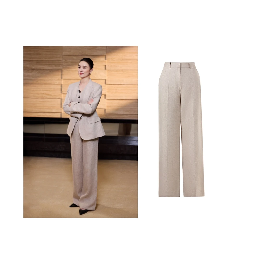 LANCY/朗姿【宋佳同款】2025年新款直筒宽松西装裤气质阔腿裤女