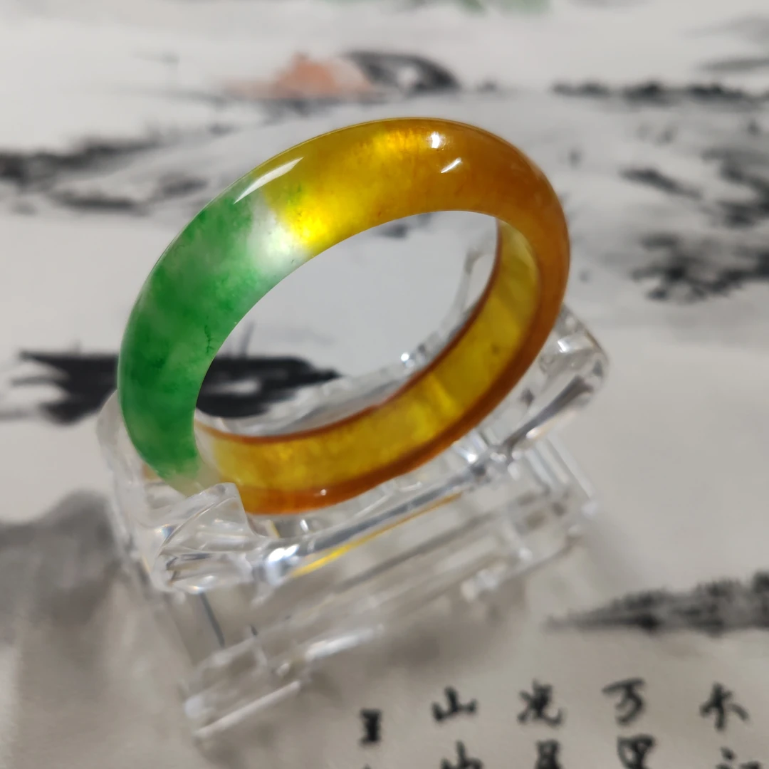 大老表潮流百搭时尚大气黄加绿花手镯