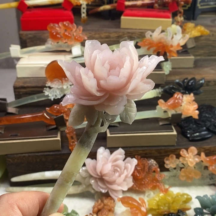 蛇纹石玉合金发饰