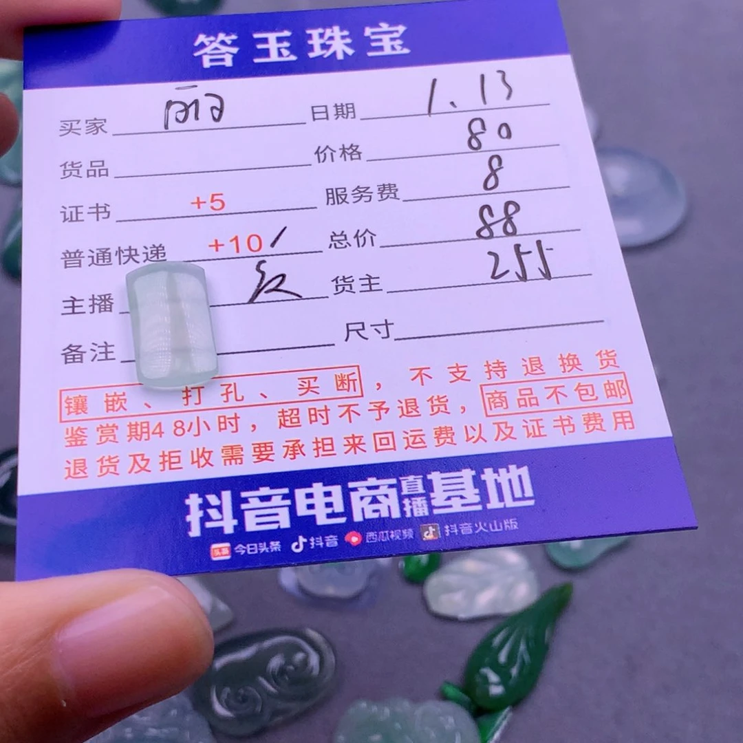 翡翠挂件未镶嵌丽**天