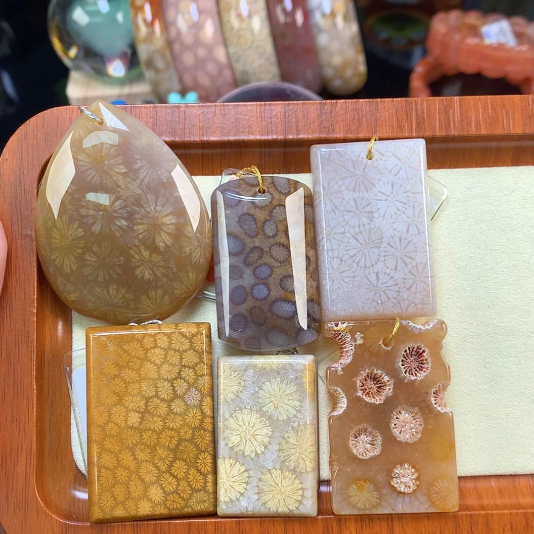 【闪购商品】颈饰未镶嵌硅化珊瑚（珊瑚玉）精品吊坠200一个（30号）