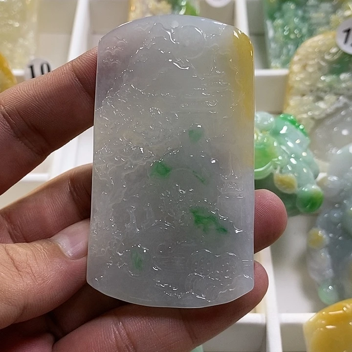 翡翠未镶嵌颈饰智*山水22