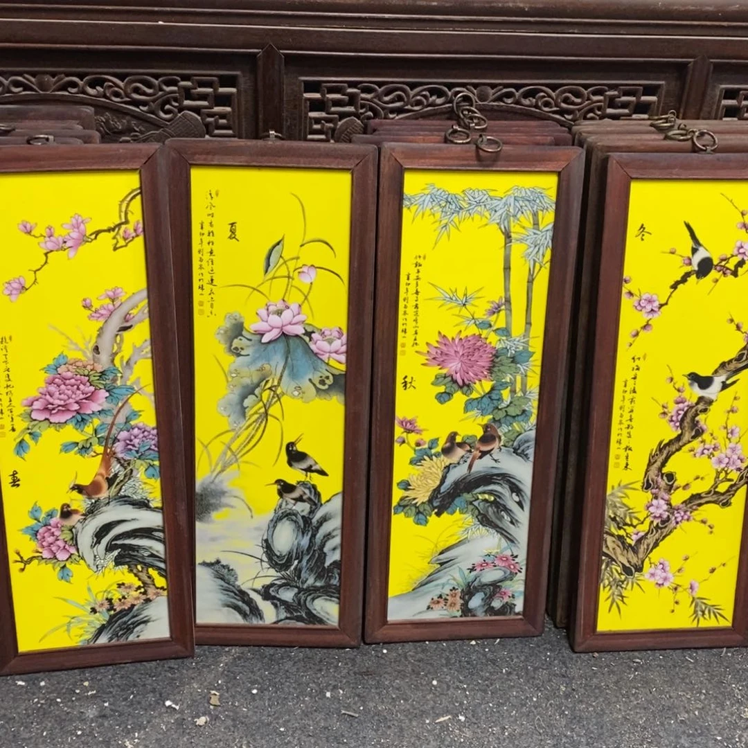 瓷55*21*14景德镇瓷板画柴窑烧制