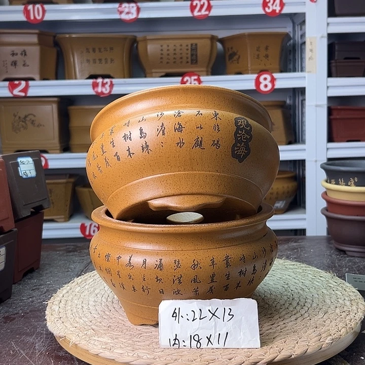 花盆紫砂蛇年大吉