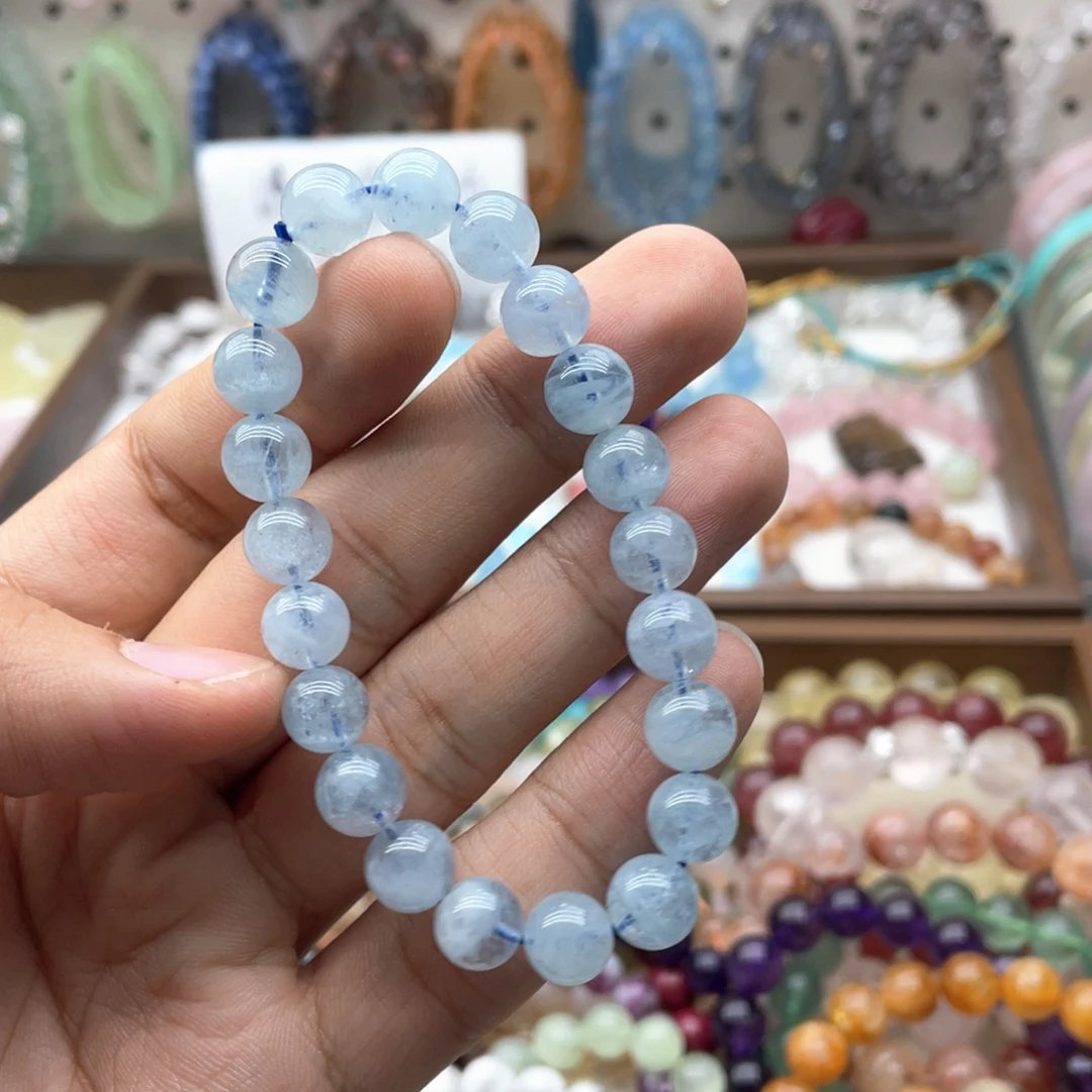 未镶嵌烟晶手链9.4咪海蓝宝