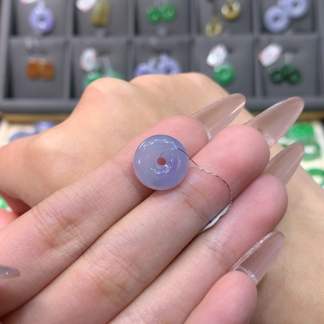 翡翠戒指未镶嵌紫平安扣一个