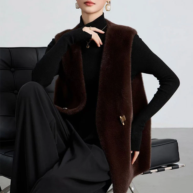 L冬季时尚气质女装马夹新款显瘦常规款妈妈装马夹K7387-3