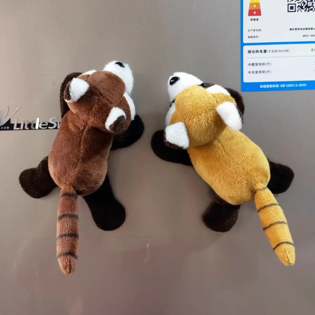 卡通小浣熊毛绒冰箱贴卡通熊猫公仔磁吸便利贴磁铁装饰旅游纪念品