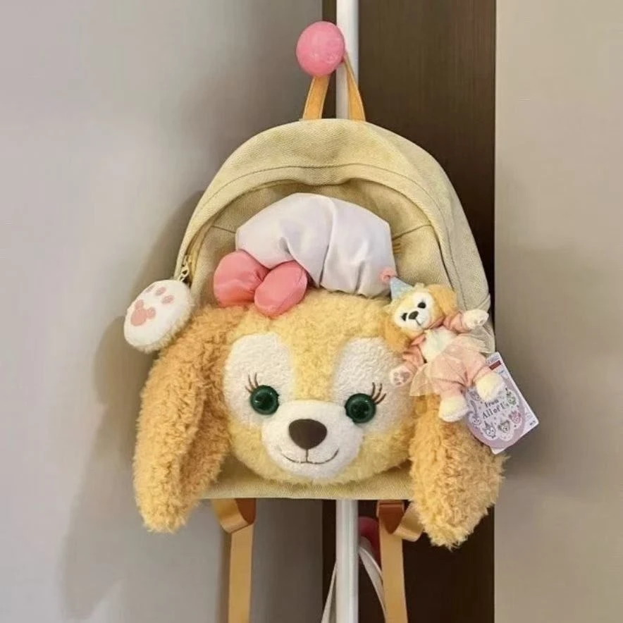 可爱达菲少女拉链日韩印花双肩包少女百搭刺绣新中式慵懒风01