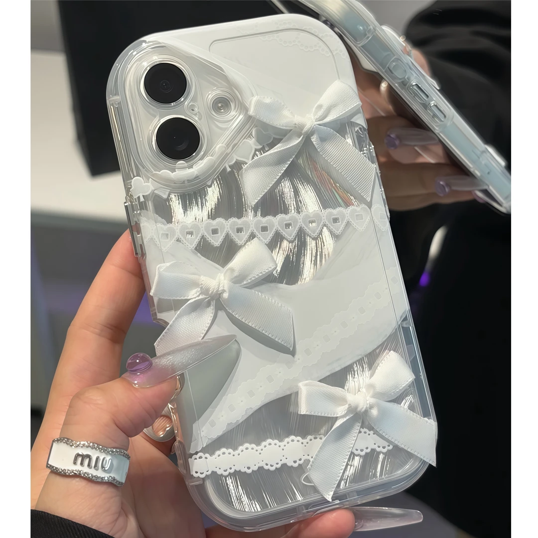 梦幻立体蝴蝶结适用苹果16手机壳iPhone15小米14vivoppo华为p70女