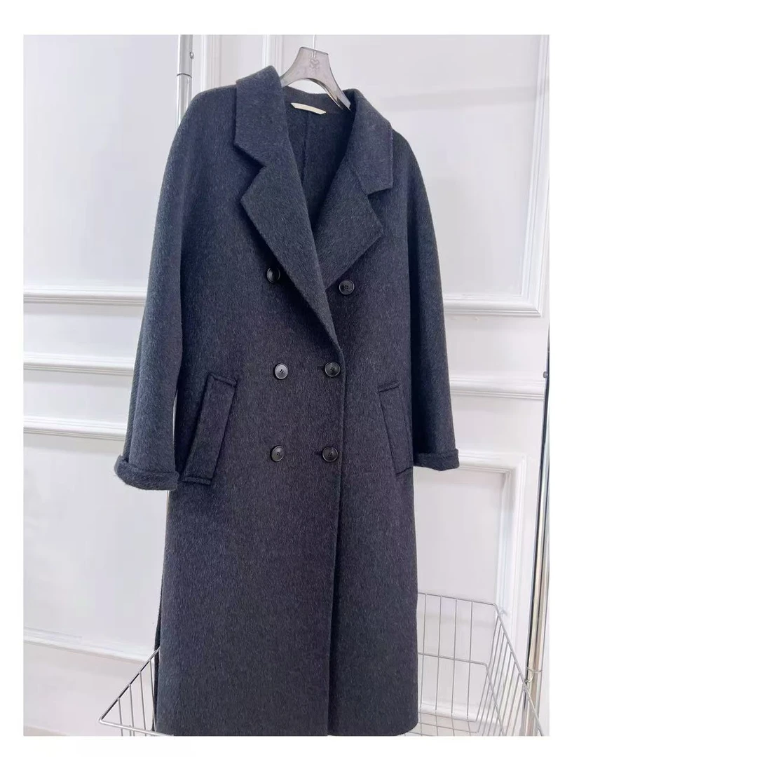MEIPEI【雾屿】骆驼绒灰色大衣25022228