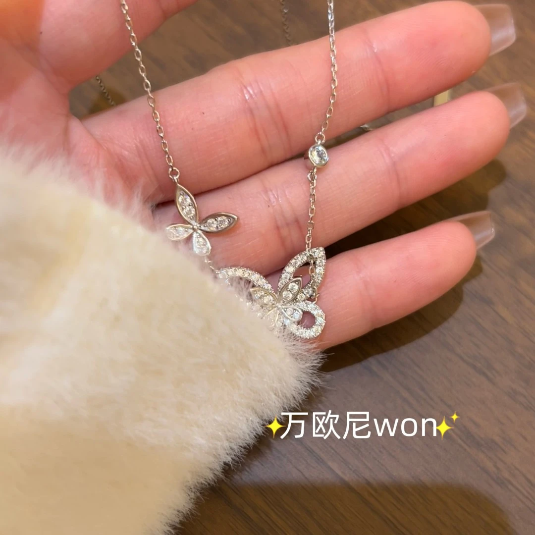 坠链均925银合成锆石 CHANGE x 暮光蝶 项链精致甜美 X565