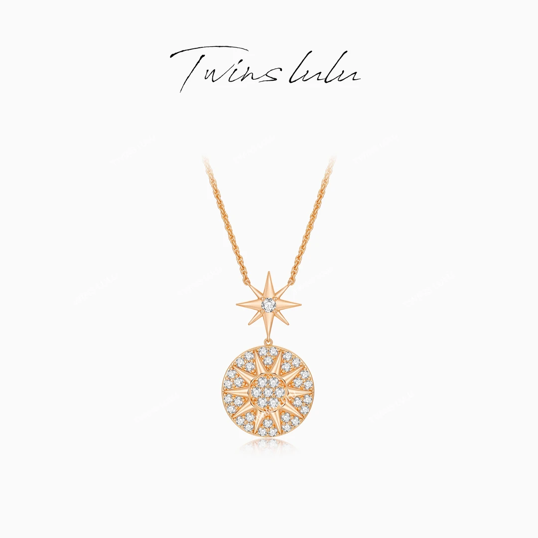 TWINS LULU 镀K金 新品轻奢首饰太阳星芒锁骨项链女款TSJ9370