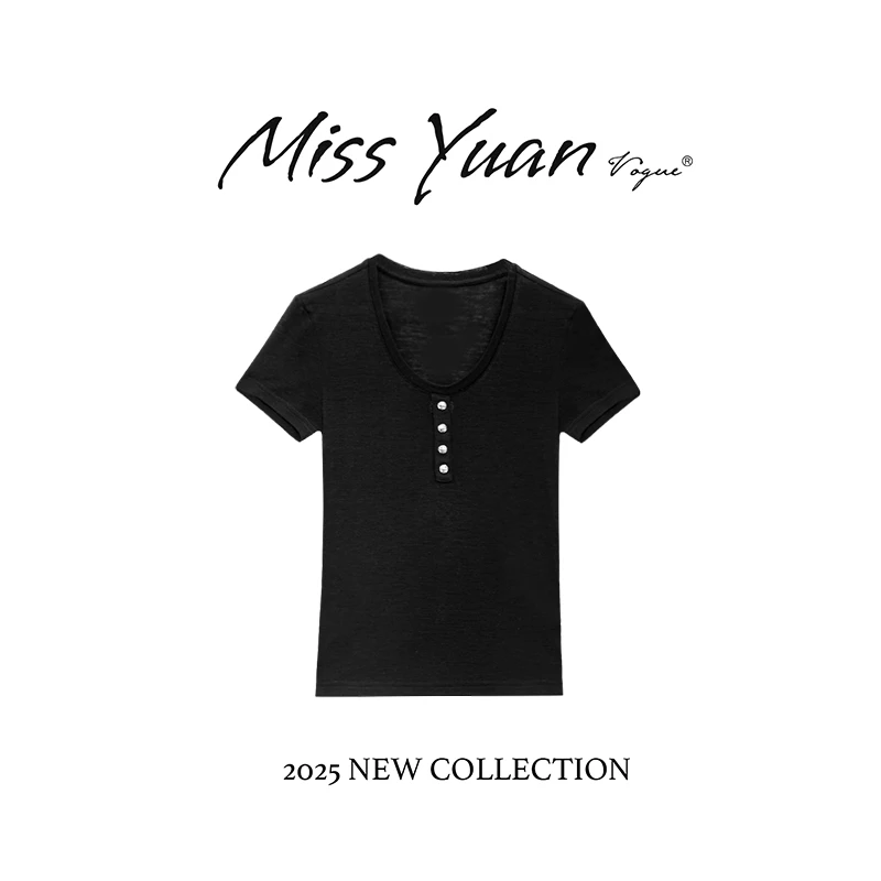 M.Y. 媛总 2025秋季时尚休闲百搭打底圆领T恤1MY5918M