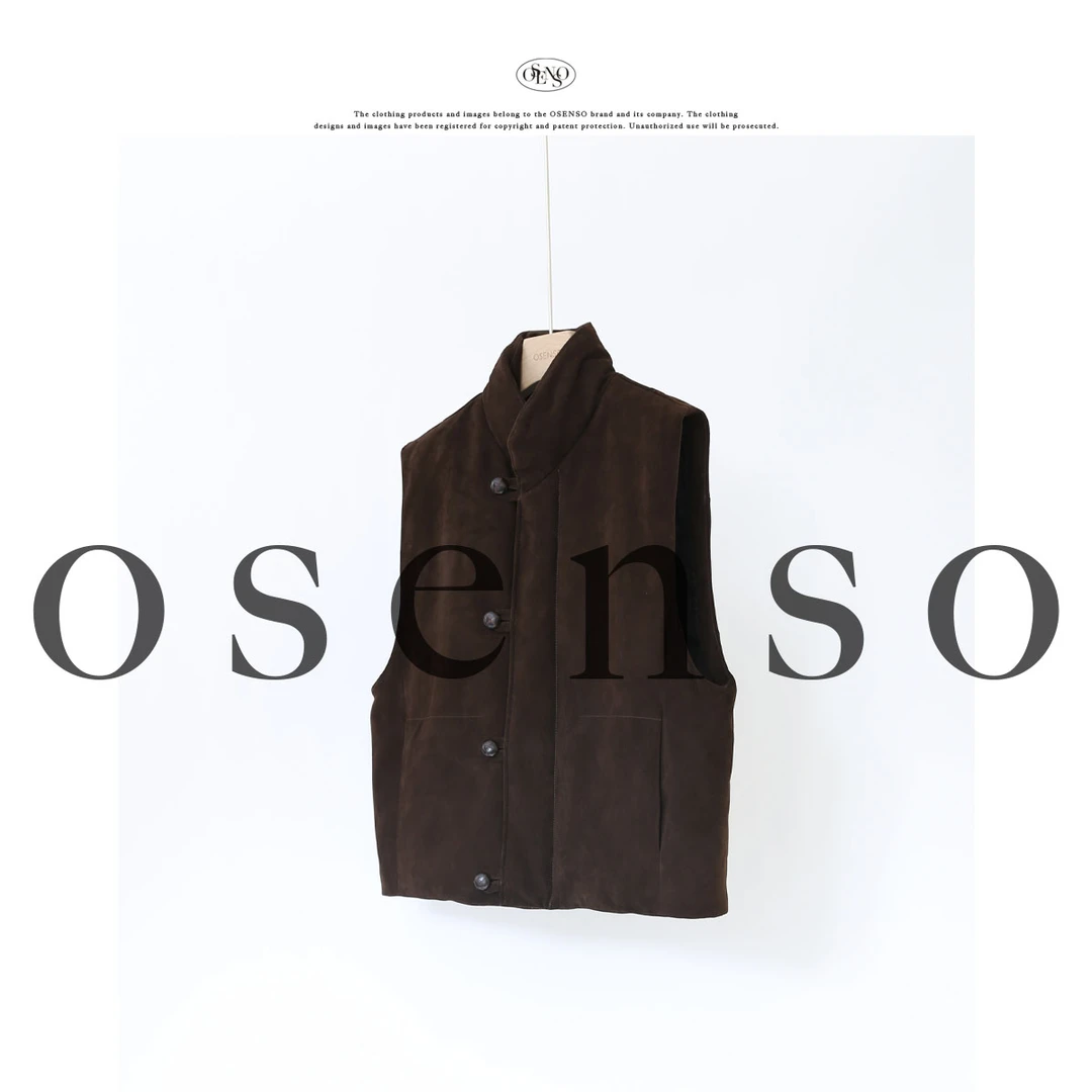OSENSO"小龟壳"秋冬保暖时尚百搭羊皮鹅绒马甲YY241306