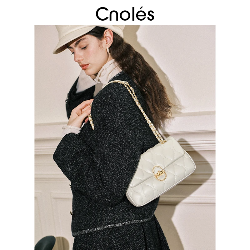 【Cnoles官方正品】2025年流行款包包单肩斜挎包链条包上班专用耐脏