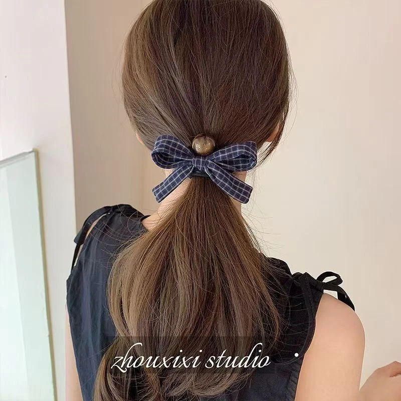 重工布艺格子大号抓夹发夹女后脑勺盘发鲨鱼夹发卡高级感头饰发饰