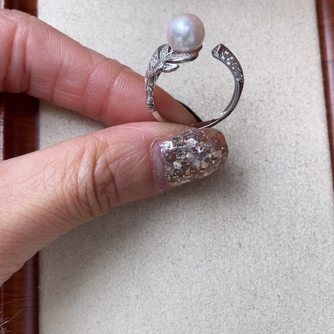 海水珍珠戒指银S925镶嵌
