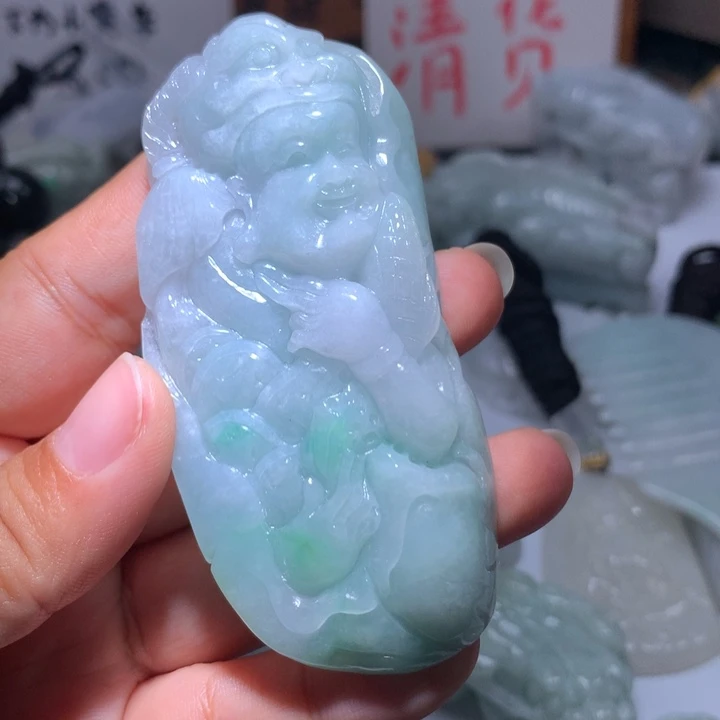 翡翠未镶嵌颈饰保真天然A货翡翠