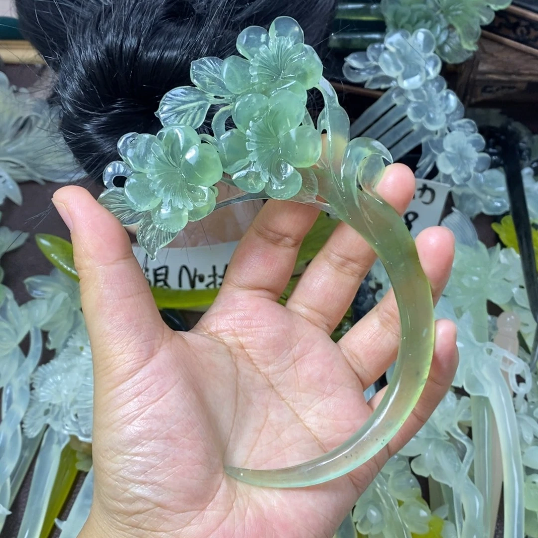 蛇纹石玉未镶嵌发饰