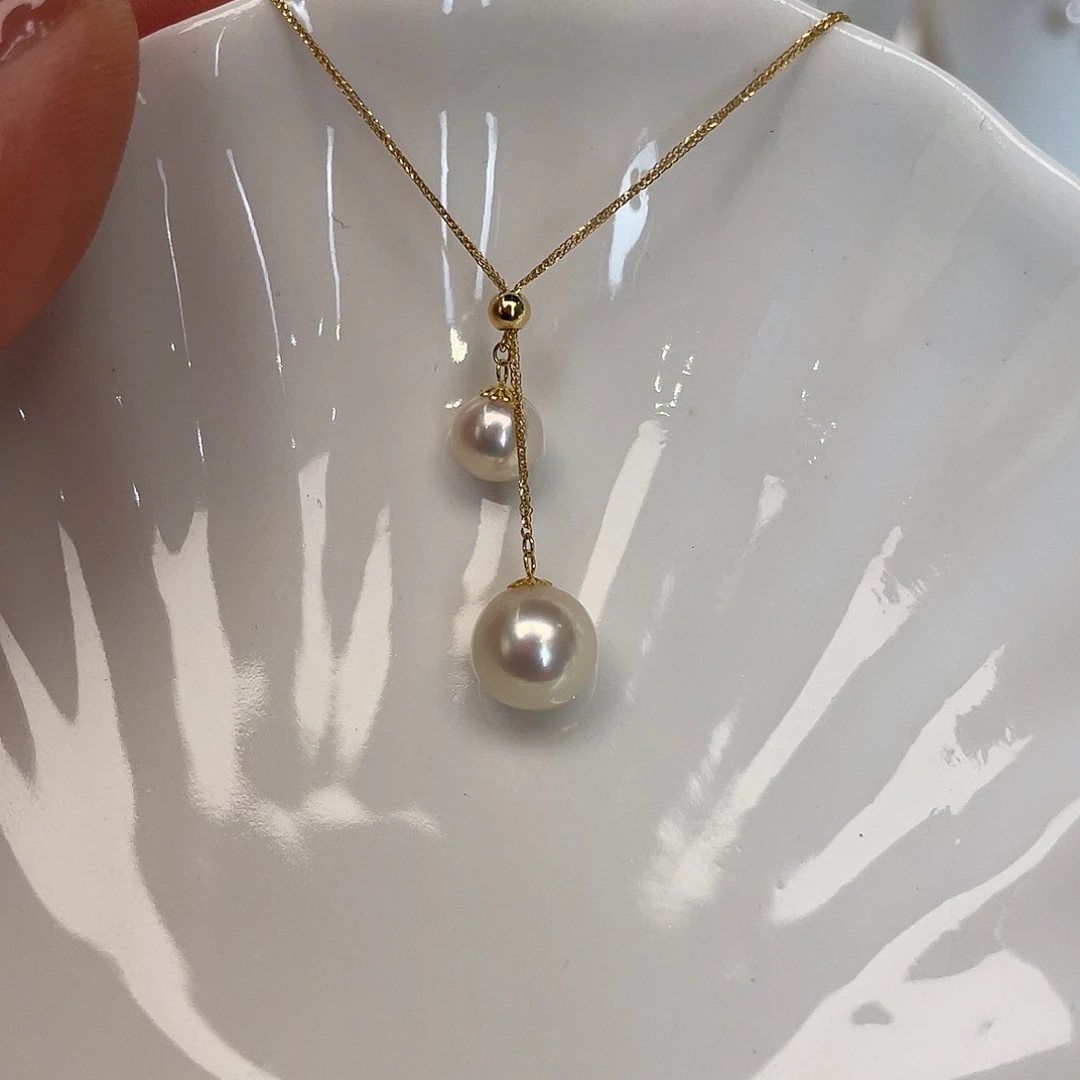 18K金镶嵌海水珍珠颈饰