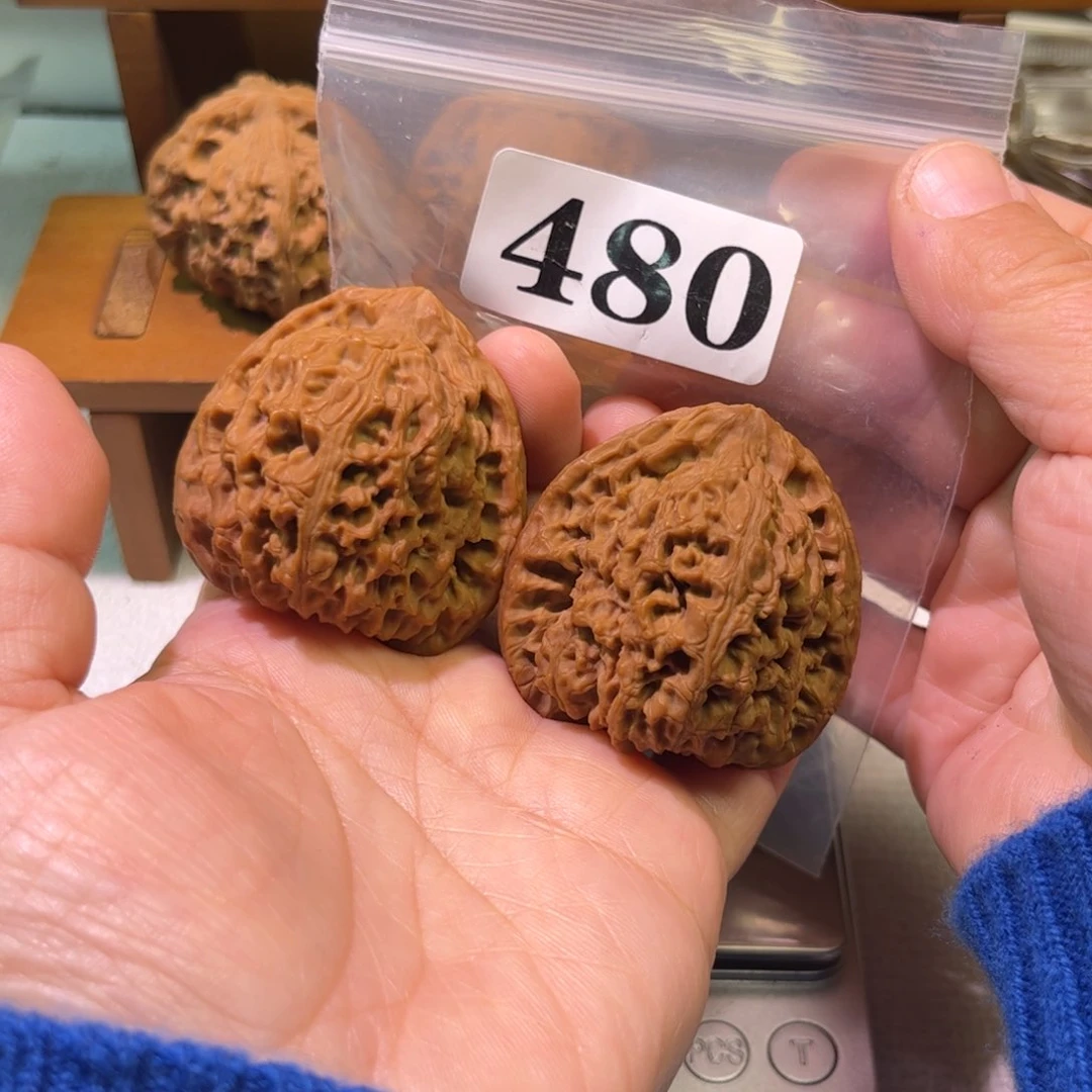 吊坠文玩核桃杨*多三角将44