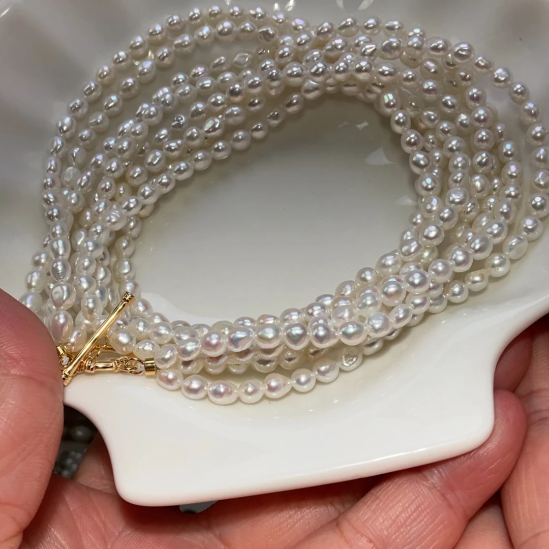 嗯***哼颈饰银S925镶嵌淡水珍珠