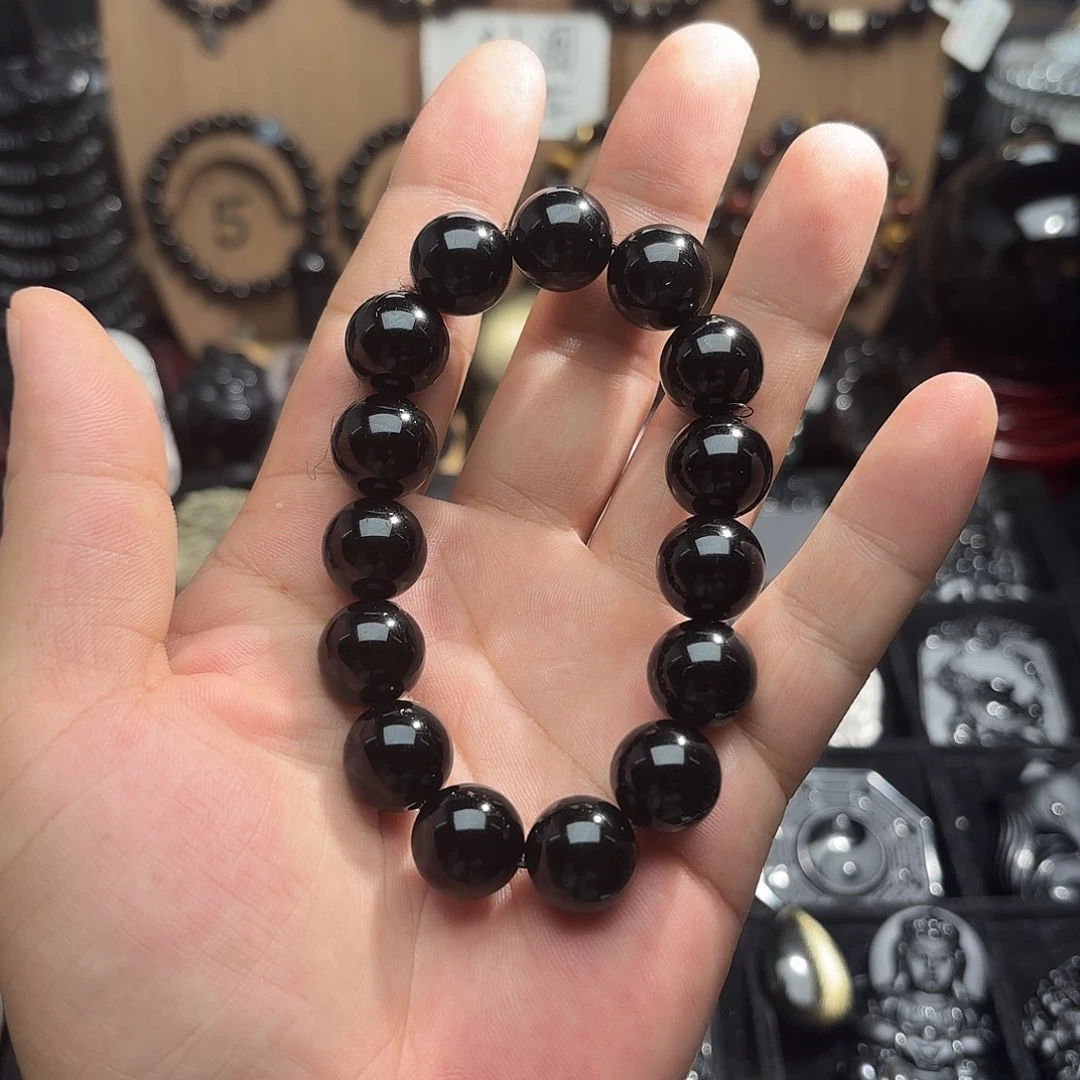 家***宝黑曜岩未镶嵌手链