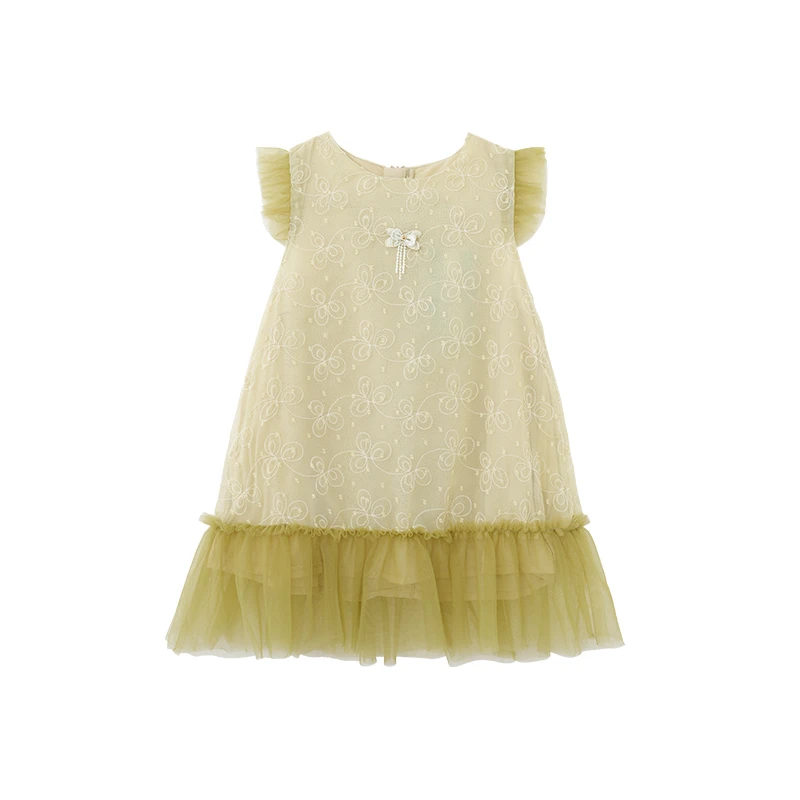 MOMOCO/玛米玛卡女童夏季精致提花无袖连衣裙 75610470004