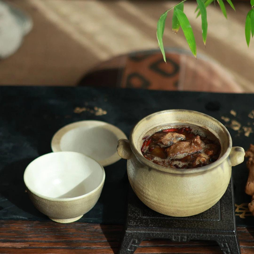 【夷嘉茗友】煮茶，煮水砂锅加碗套组，手工茶周边